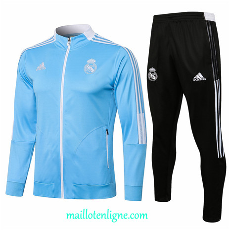 Thai Ensemble foot Real Madrid Veste Survetement Bleu 2021 2022