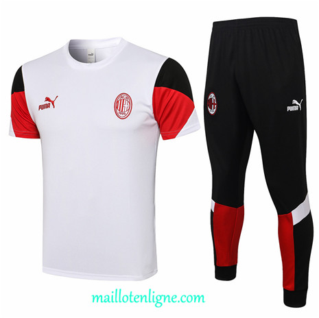 Thai Maillot de Ensemble AC Milan Training Blanc 2021 2022