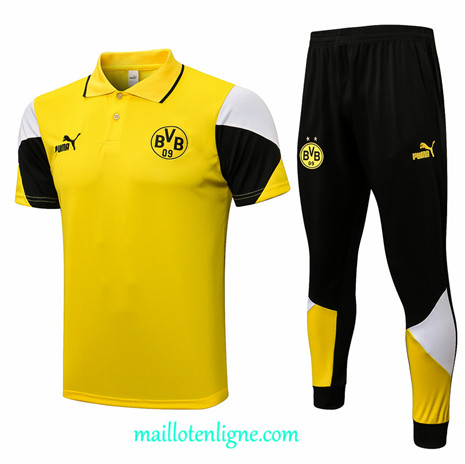 Thai Maillot de Ensemble Polo Borussia Dortmund Training Jaune 2021 2022