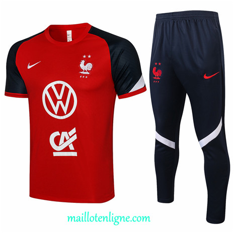 Thai Maillot de Ensemble France Training Rouge 2021 2022