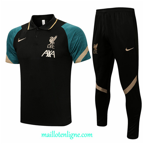 Thai Maillot de Ensemble Polo Liverpool Training Noir 2021 2022