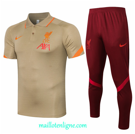 Thai Maillot de Ensemble Polo Liverpool Training Kaki 2021 2022