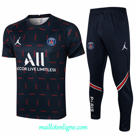 Thai Maillot de Ensemble Jordan PSG Training Bleu Marine 2021 2022