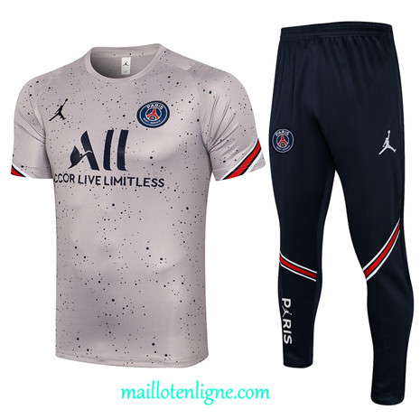 Thai Maillot de Ensemble Jordan PSG Training Gris Clair 2021 2022