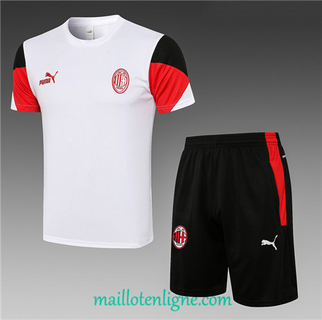 Thai Maillot Ensemble AC Milan Training foot Blanc 2021 2022