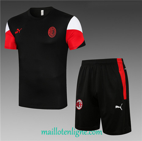 Thai Maillot Ensemble Training AC Milan foot Noir 2021 2022