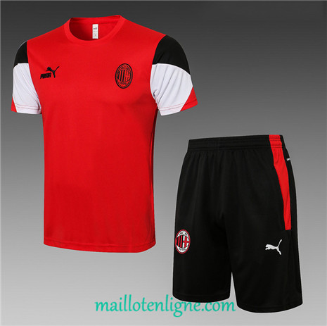 Thai Maillot Ensemble AC Milan Training foot Rouge 2021 2022