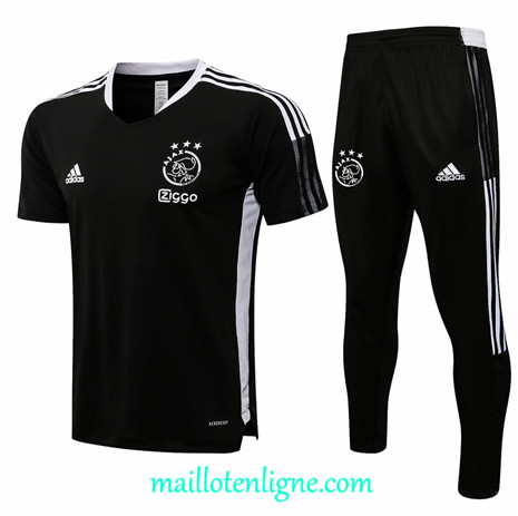 Thai Maillot Ensemble Ajax Training foot Noir 2021 2022