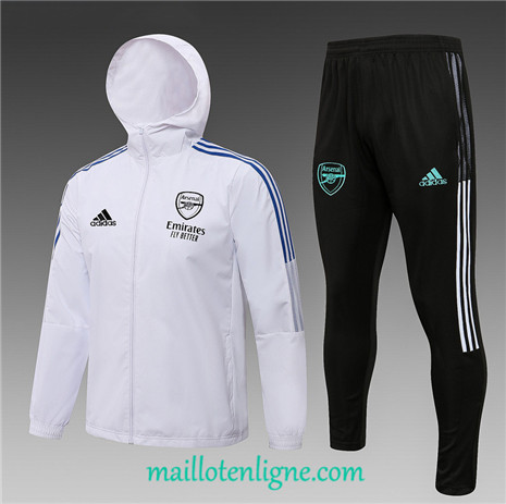 Thai Ensemble foot Arsenal Coupe vent Blanc 2021 2022