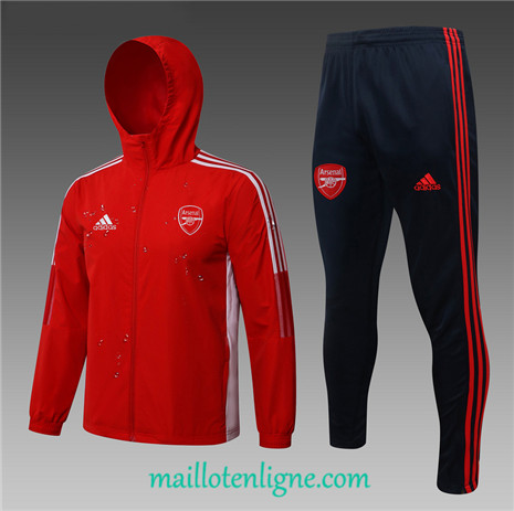 Thai Ensemble foot Arsenal Coupe vent Rouge 2021 2022