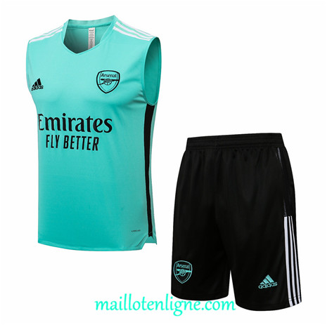 Thai Maillot Ensemble Arsenal Debardeur Training foot Vert 2021 2022