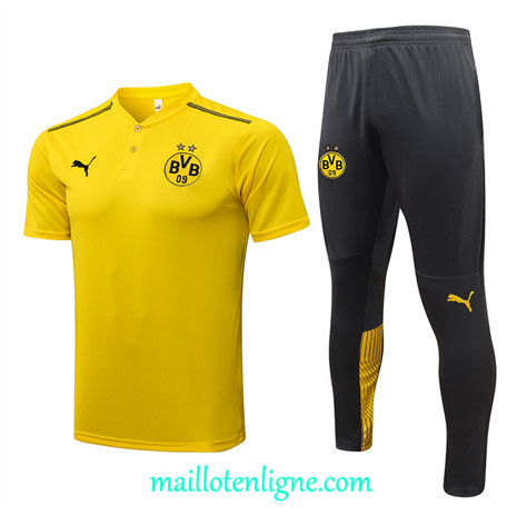 Thai Maillot Ensemble Polo Borussia Dortmund Training foot Jaune 2021 2022