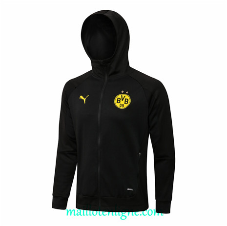 Thai Veste foot Borussia Dortmund à Capuche Noir 2021 2022