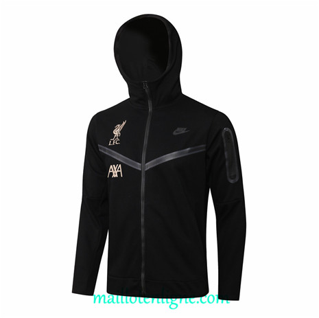 Thai Veste foot Liverpool à Capuche Noir 2021 2022