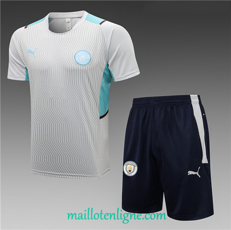 Thai Maillot Ensemble Manchester City Training foot Gris clair 2021 2022