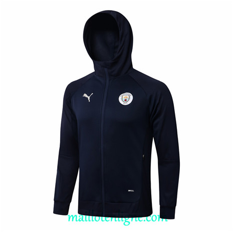 Thai Veste foot Manchester City à Capuche Bleu Marine 2021 2022