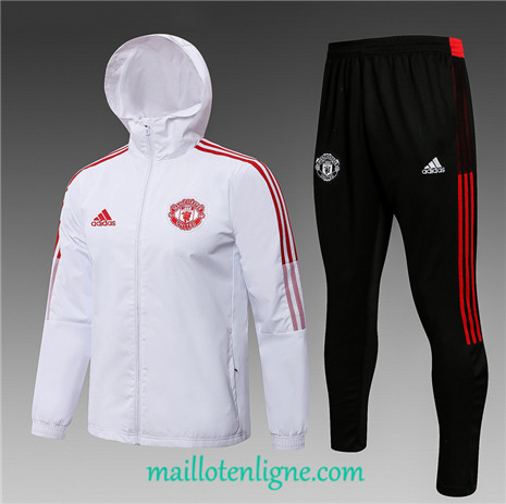 Thai Ensemble foot Manchester United Coupe vent Blanc 2021 2022