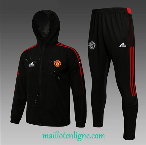 Thai Ensemble foot Manchester United Coupe vent Noir 2021 2022