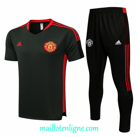 Thai Maillot Ensemble Manchester United Training foot Vert foncé 2021 2022