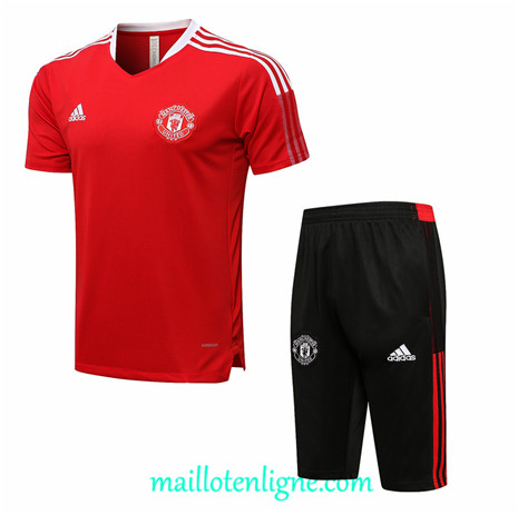 Thai Maillot Ensemble Manchester United Training foot Rouge 3/4 2021 2022