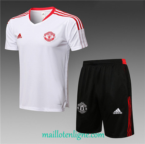 Thai Maillot Ensemble Manchester United Training foot Blanc 2021 2022