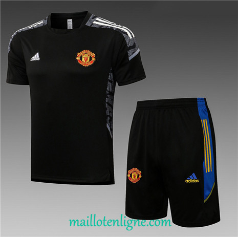 Thai Maillot Ensemble Manchester United Training foot champions league Noir 2021 2022