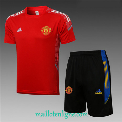 Thai Maillot Ensemble Manchester United Training foot champions league Rouge 2021 2022