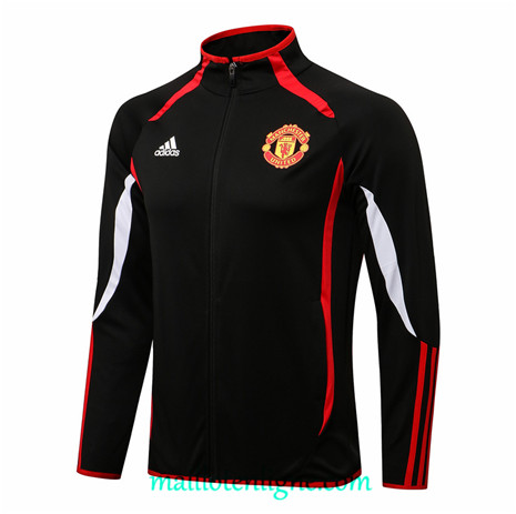 Thai Veste foot Manchester United Noir/Blanc 2021 2022 Col Haut