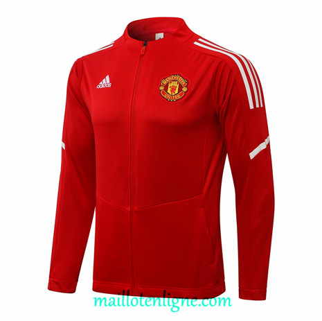 Thai Veste foot Manchester United Rouge/Blanc 2021 2022 Col bas