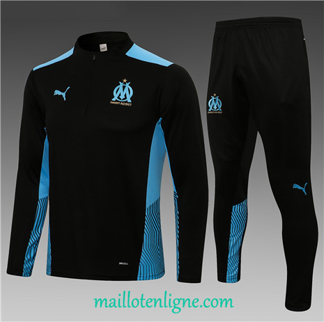 Thai Ensemble foot Marseille Enfant Survetement Noir 2021 2022