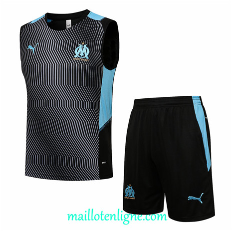 Thai Maillot Ensemble Marseille Debardeur Training foot Gris 2021 2022