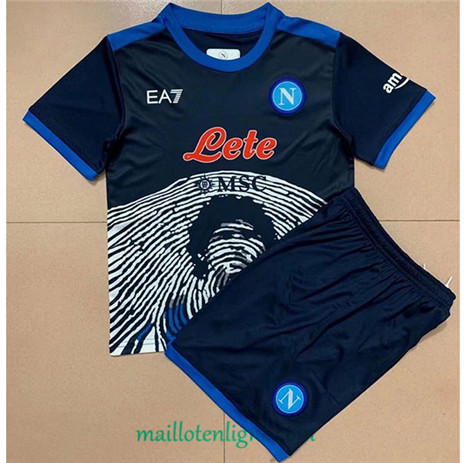 Thai Maillot Napoli Maradona Enfant Bleu 2021 2022
