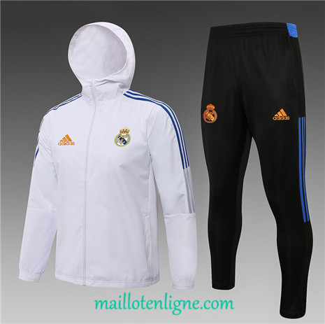 Thai Ensemble foot Real Madrid Coupe vent Blanc 2021 2022