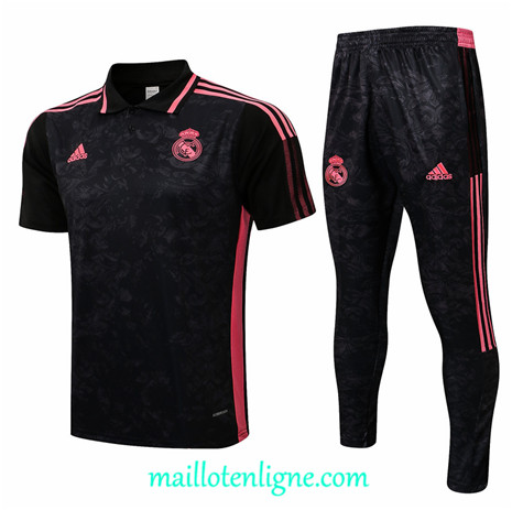 Thai Maillot Ensemble Polo Real Madrid Training foot Noir 2021 2022