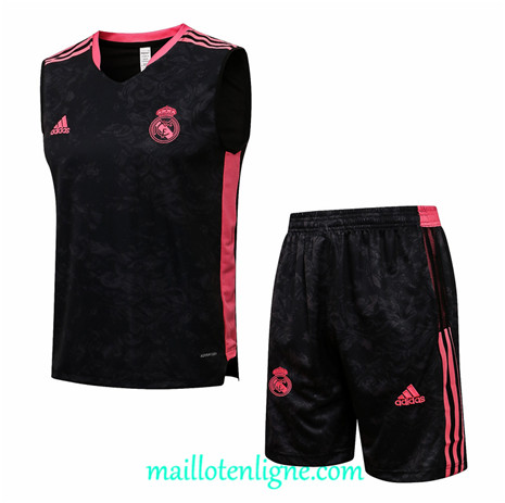 Thai Maillot Ensemble Real Madrid Debardeur Training foot Noir 2021 2022