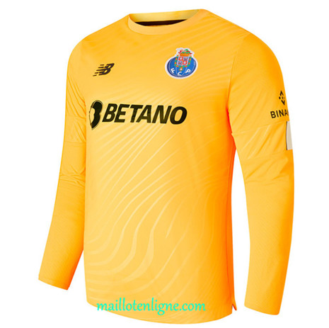 Thai Maillot Porto Gardien de but Domicile Manche Longue Jaune 2022 2023 Q027