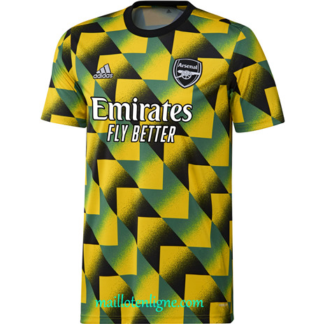 Thai Maillot Arsenal Maillot avant match vert jaune 2022 2023 Q031