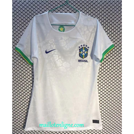 Thai Maillot Brésil Femme Blanc/Vert 2022 2023 Q153