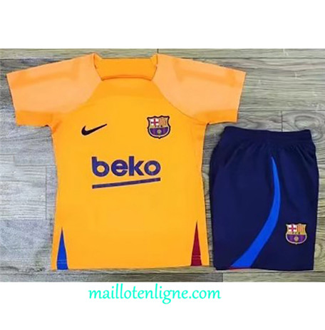 Thai Maillot Barcelone Jaune Enfant 2022 2023