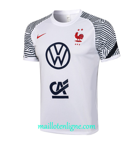 Thai Maillot Entrainement T-Shirts France Blanc 2022 2023