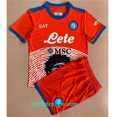 Thai Maillot Naples Enfant édition commémorative Orange 2022 2023