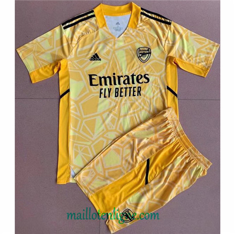 Thai Maillot Arsenal Enfant Gardien de but Jaune 2022 2023