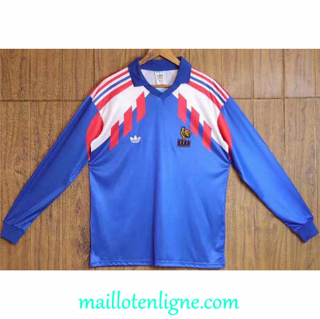 Thai Maillot Classic France Domicile Manche Longue 1988-1990