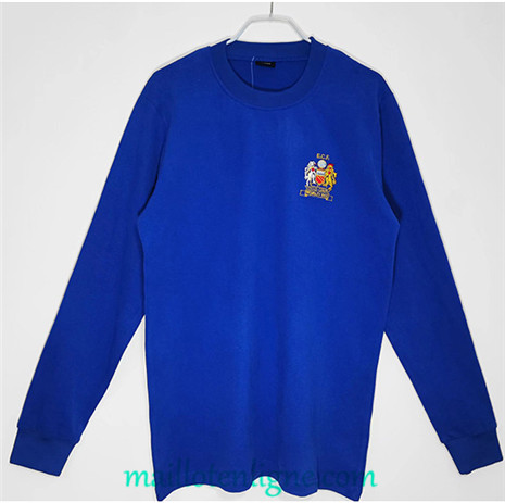 Thai Maillot Classic Manchester United Manche Longue Bleu 1968