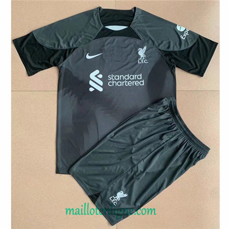 Thai Maillot Liverpool Enfant Gardien de but Noir 2022 2023