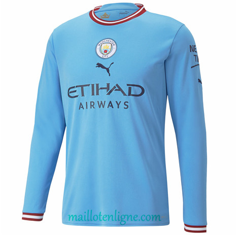 Thai Maillot Manchester City Domicile Manche Longue 2022 2023