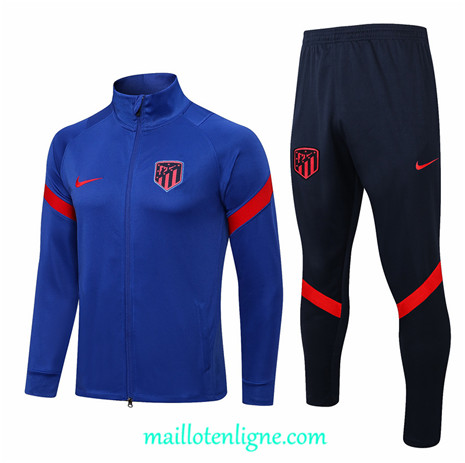 Thai Maillot Thai Ensemble Atletico Madrid Veste Survetement Bleu 2022 2023