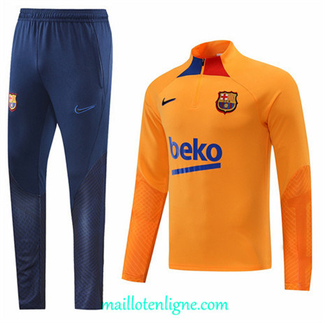 Thai Maillot Thai Ensemble Barcelone Survetement Orange 2022 2023