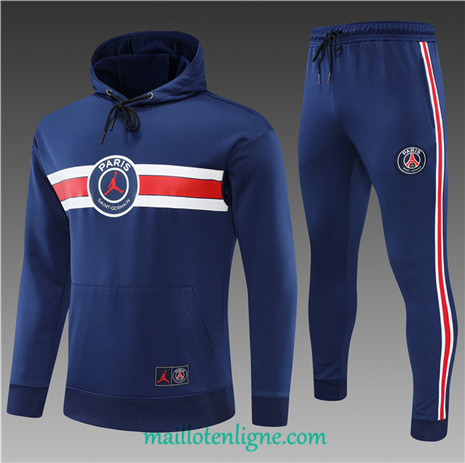 Thai Maillot Thai Ensemble Paris PSG Enfant Survetement à capuche Bleu Marine 2022 2023