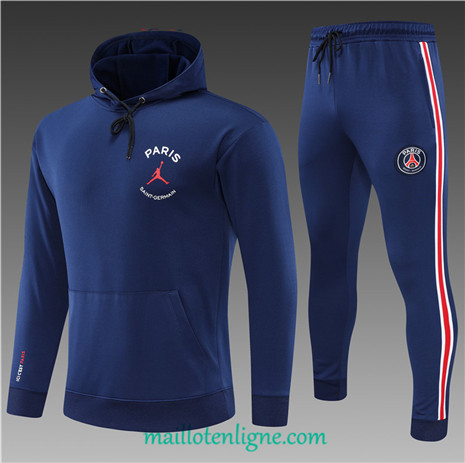 Thai Maillot Thai Ensemble Paris PSG Enfant Survetement à capuche Bleu Marine 2022 2023